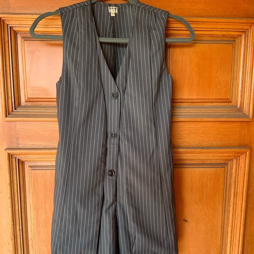 Pinstripe Romper w/ Vest